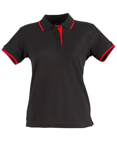 Picture of Winning Spirit, Ladies Contrast Pique S/S Polo